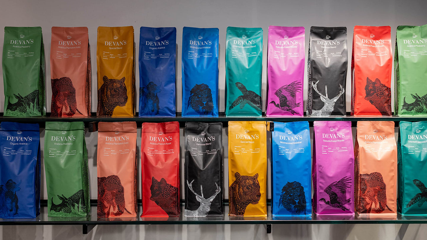 1962 Devan's South Indian Early Bird Special Blend Filter Coffee Beans: Coffee : 100%, (Medium Roast) 500 Gms (Beans), Bag