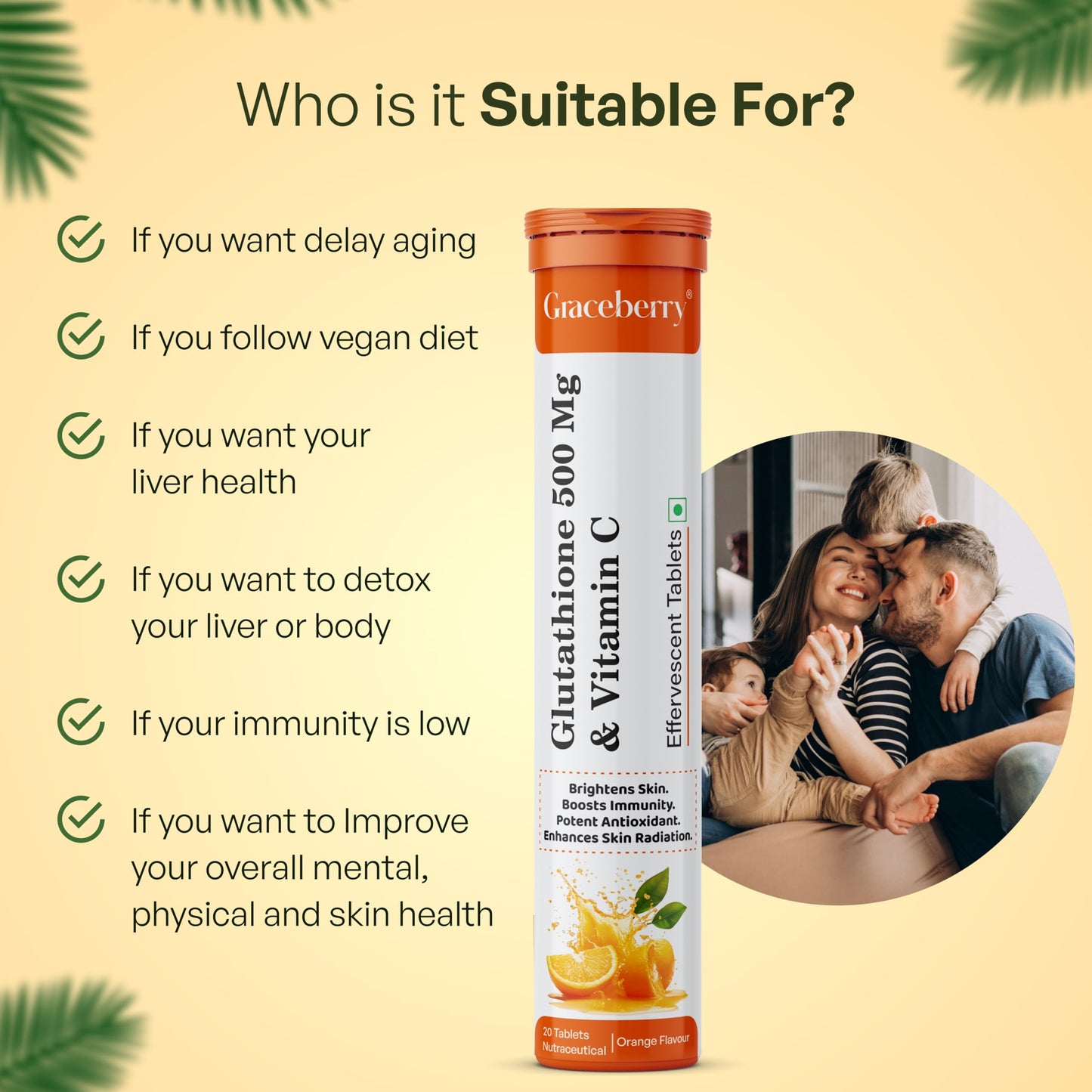 Graceberry Glutathione Tablets for Glowing Skin | 80 Effervescent Table- image 5