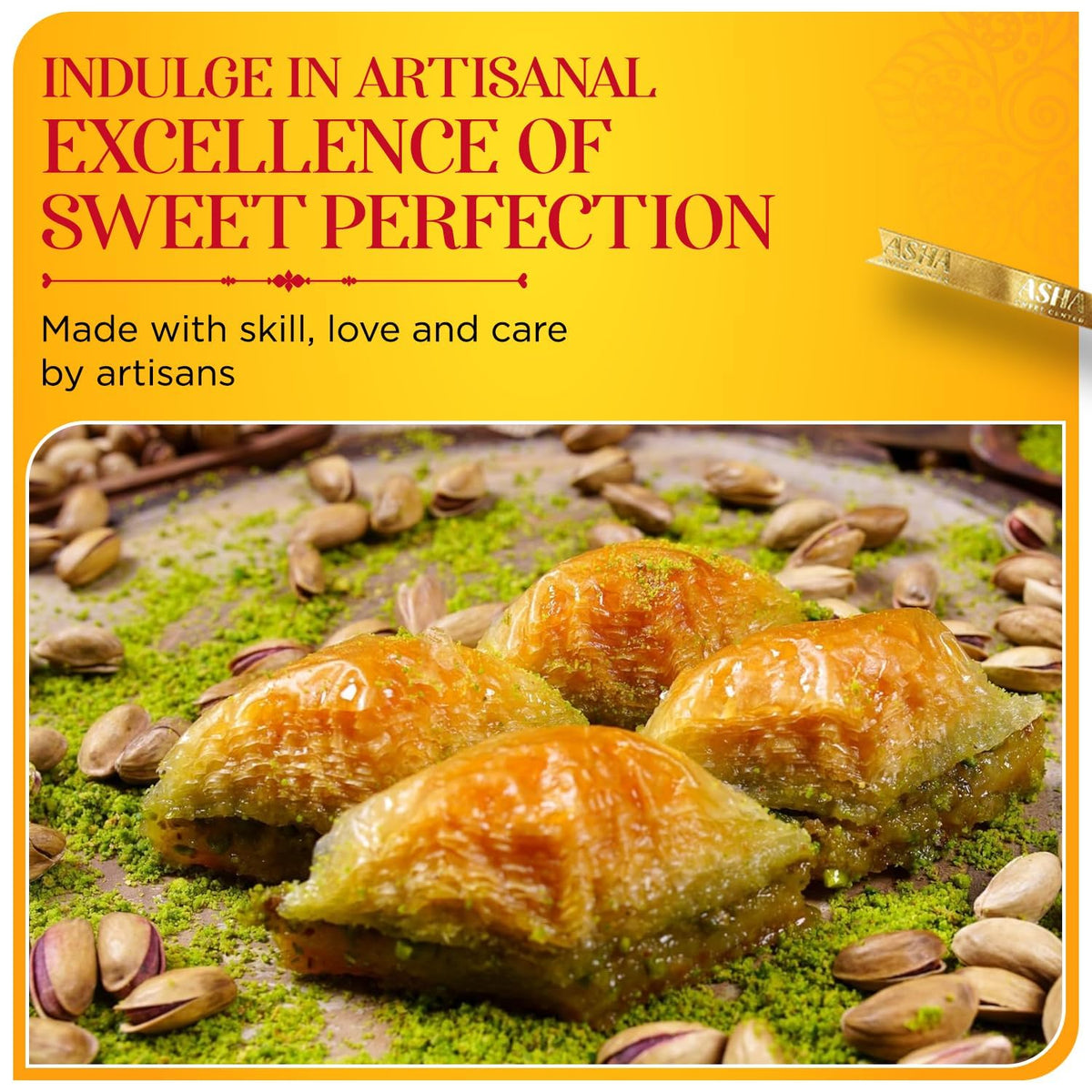 ASHA SWEET CENTER Baklava Assorted Sweets (Pack Of 1 X 430 Grams)| Premium Sweet Perfect for Gifting to Friends & Family| Turkish Delight Made With Fresh Ingredients