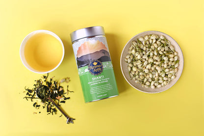 Karma Kettle Shanti- Imported Sencha Green Tea with Jasmine Blossoms, Natural Detox Tea, Weight Loss Tea, Loose Leaf 75 GMS, 75 g