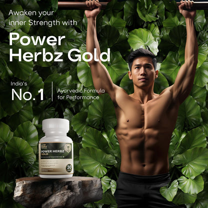 Power Herbz Gold Gokshura Tablets for Men | 100% Ayurvedic T Booster & Performance Capsule for Men | Boosts Stamina | Horse Fire Tablets 30 Capsules | Himalayan Herbals Gokshura, Pure Ashwagandha & Pure Shilajit.