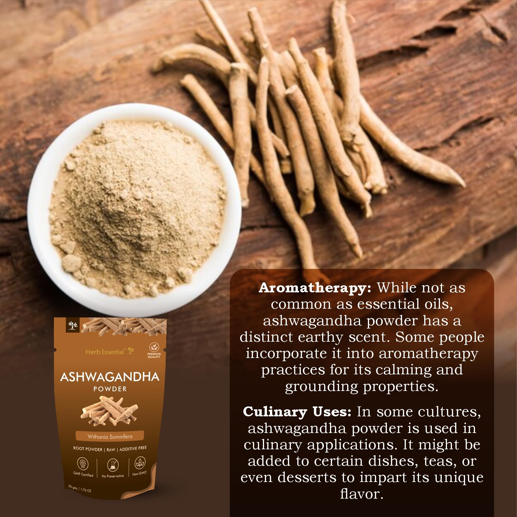 Herb Essential Pure Ashwagandha Powder - 50 G- image 3