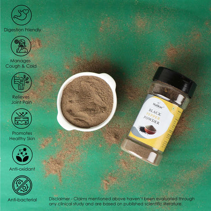 Malikaz' The Royale Taste Black Pepper | Kali Mirch Powder Jar, 100 g | King of Spices | 100% Natural | No Additives | Easy to Provide a Flavour Boost to All Your Dishes |