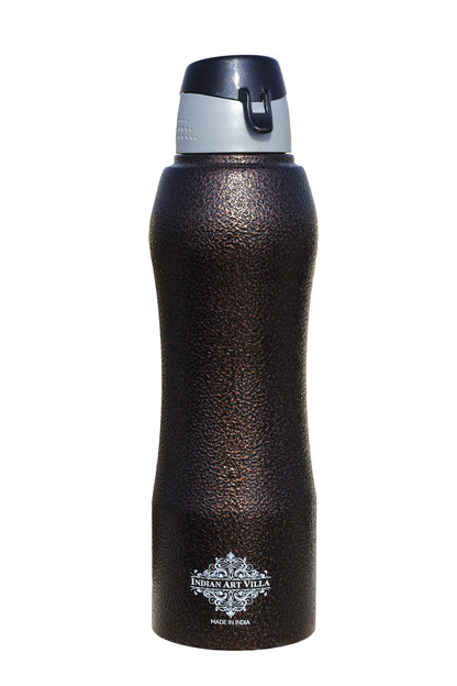 INDIAN ART VILLA Stainless Steel Water Bottle New Sipper Cap Antique Copper 1000 ML With one Extra Steel Cap