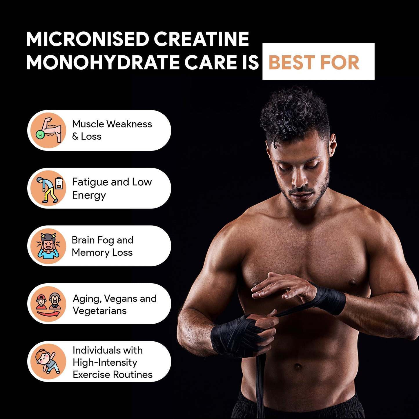 Autoimmunity Care: Micronised Creatine Monohydrate Care | 100% Pure Micronized | Peak Athletic Performance, Strength & Endurance | Enhanced Muscle Strength & Power | Brain & Cognitive Function | 100g Unflavored Powder