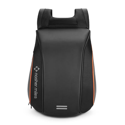 Nasher Miles Monash Premium PVC & Polyester Laptop Backpack 34L | Reflective Rider Backpack | Ideal for Travel, Office | Men, Women (Black)