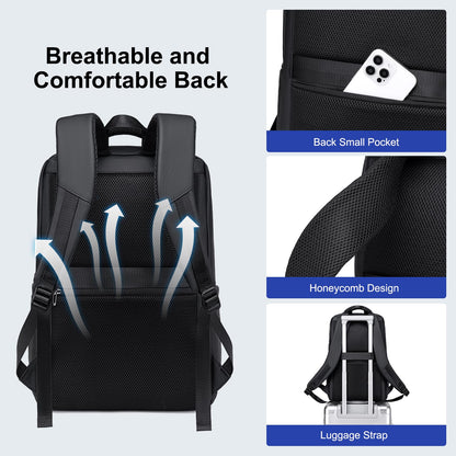 GOLDEN WOLF Business Backpack for Men Multi-pocket 15.6" Laptop Bag Water-resistant 21L Medium Backpack for Office College Daily Use