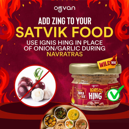 Ogvan Ignis 100% Pure Hing Granules Wild 10g| Strongest Pure Asafoetida| Lab tested Premium Hing from Hathras| Gluten-Free| No Atta| No Maida| Chemical-Free| Organic | Fresh Tazaki Nukra
