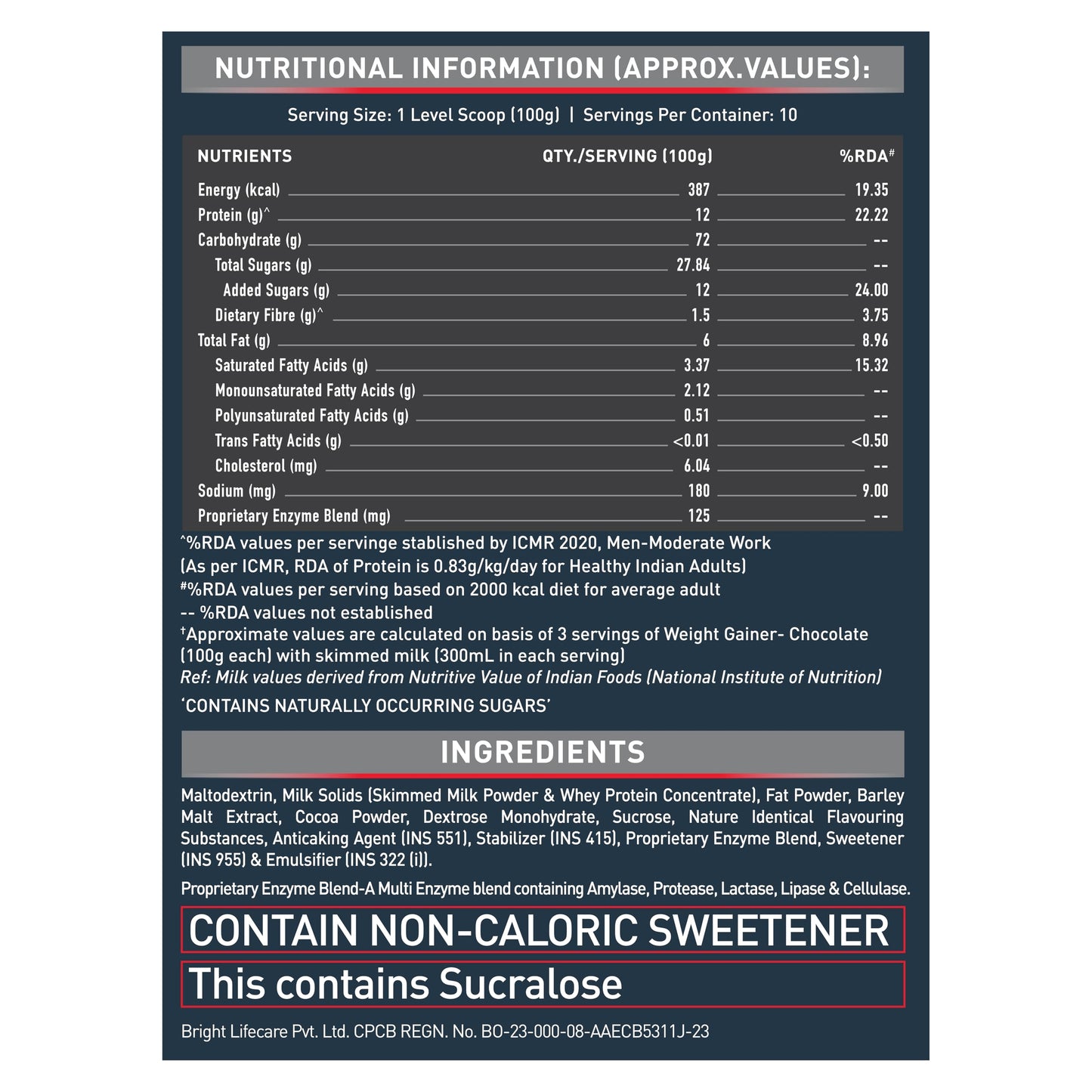 MuscleBlaze Weight Gainer with Added Digezyme (Chocolate, 1kg / 2.2lbs,- image 6