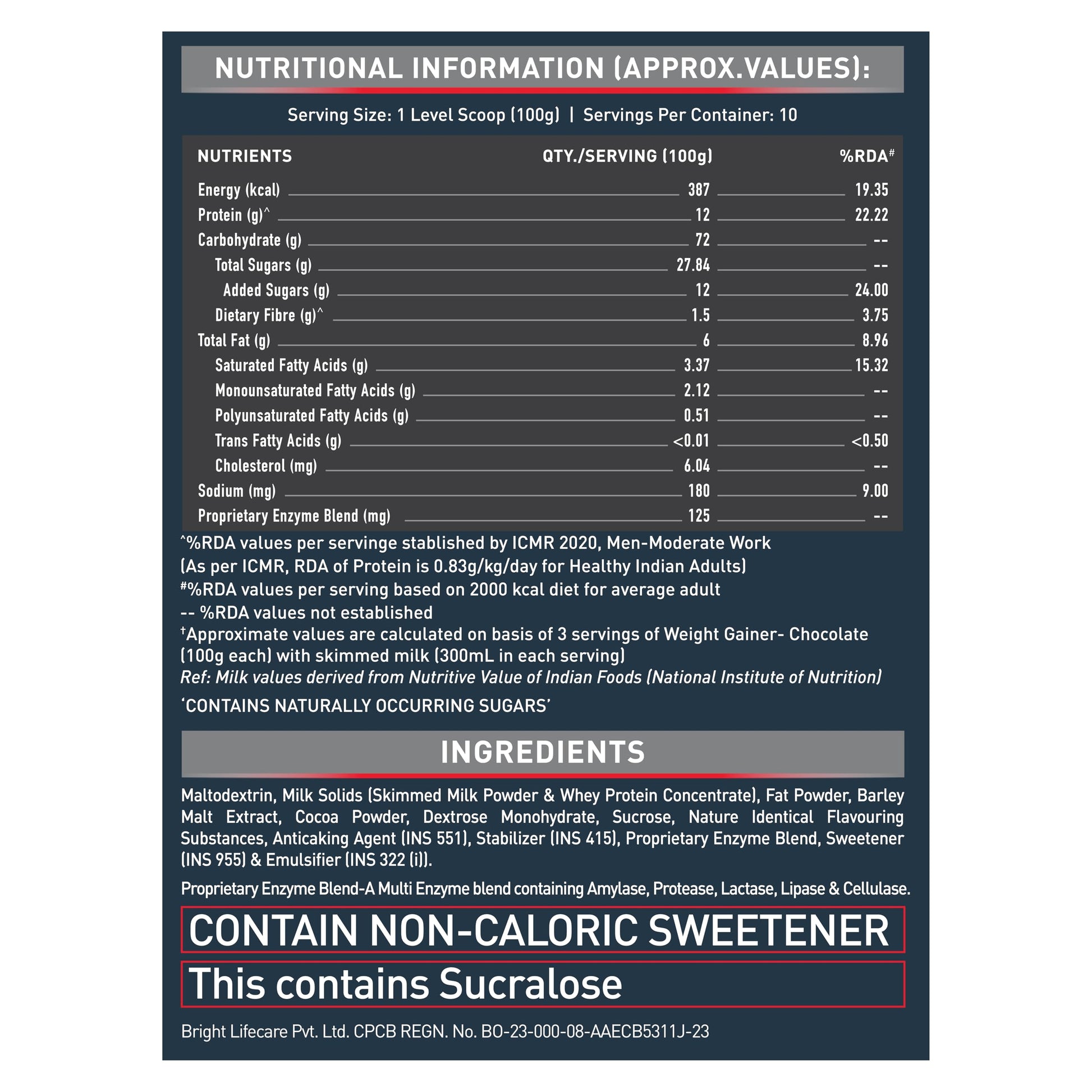 MuscleBlaze Weight Gainer with Added Digezyme (Chocolate, 1kg / 2.2lbs,- image 6