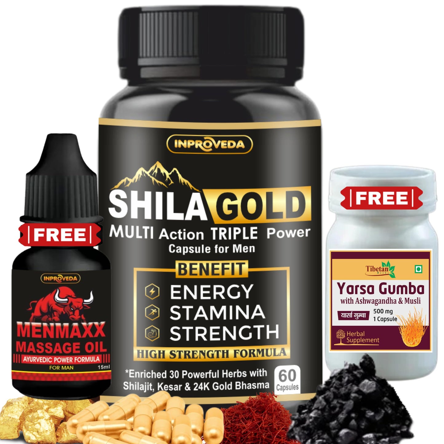 ShilaGold Shilajit Gold Capsules 850mg with Swarn Bhasm | 31 Powerfull Ayurvedic