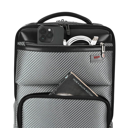 VIP Urban 17 Inch Compatible Laptop Backpack 25L + 5L Expandable | Water-Resistant with USB Charging Port | Padded Laptop Sleeve, 2 Compartments | Office & Travel Backpack for Men & Women (Mesh Grey)