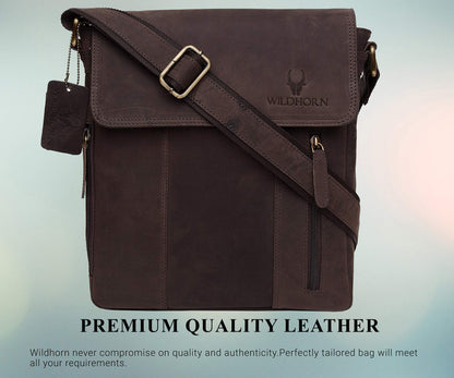 WildHorn Genuine Leather Sling Bag for Men | Stylish, Spacious & Built to Last | Adjustable Strap | 1-Year Warranty