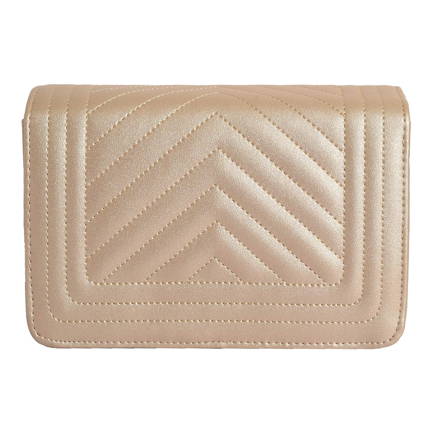 Lino Perros Women's Golden Leatherette Sling Bag
