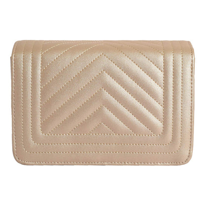 Lino Perros Women's Golden Leatherette Sling Bag