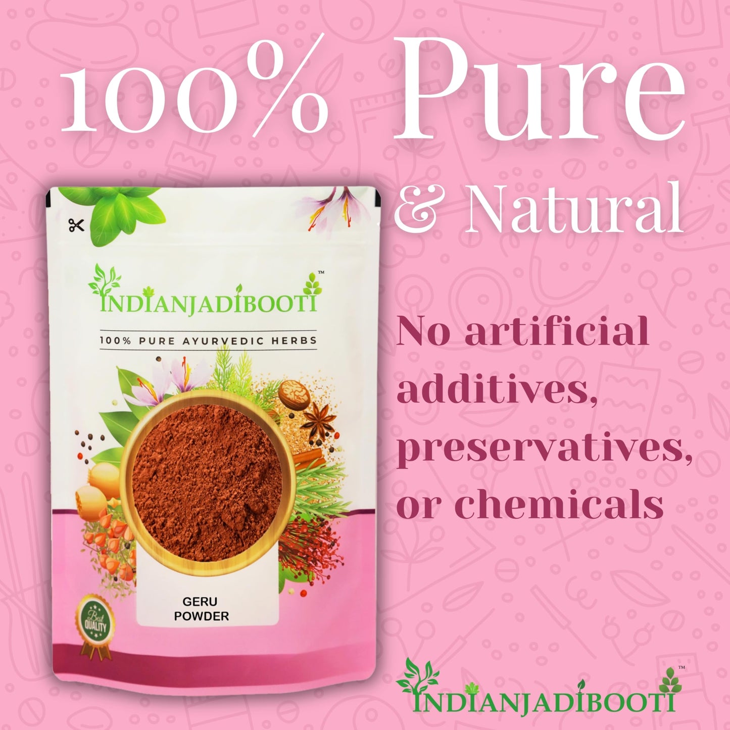 IndianJadiBooti Geru Powder - Red Ochre Powder, 400 Grams- image 4