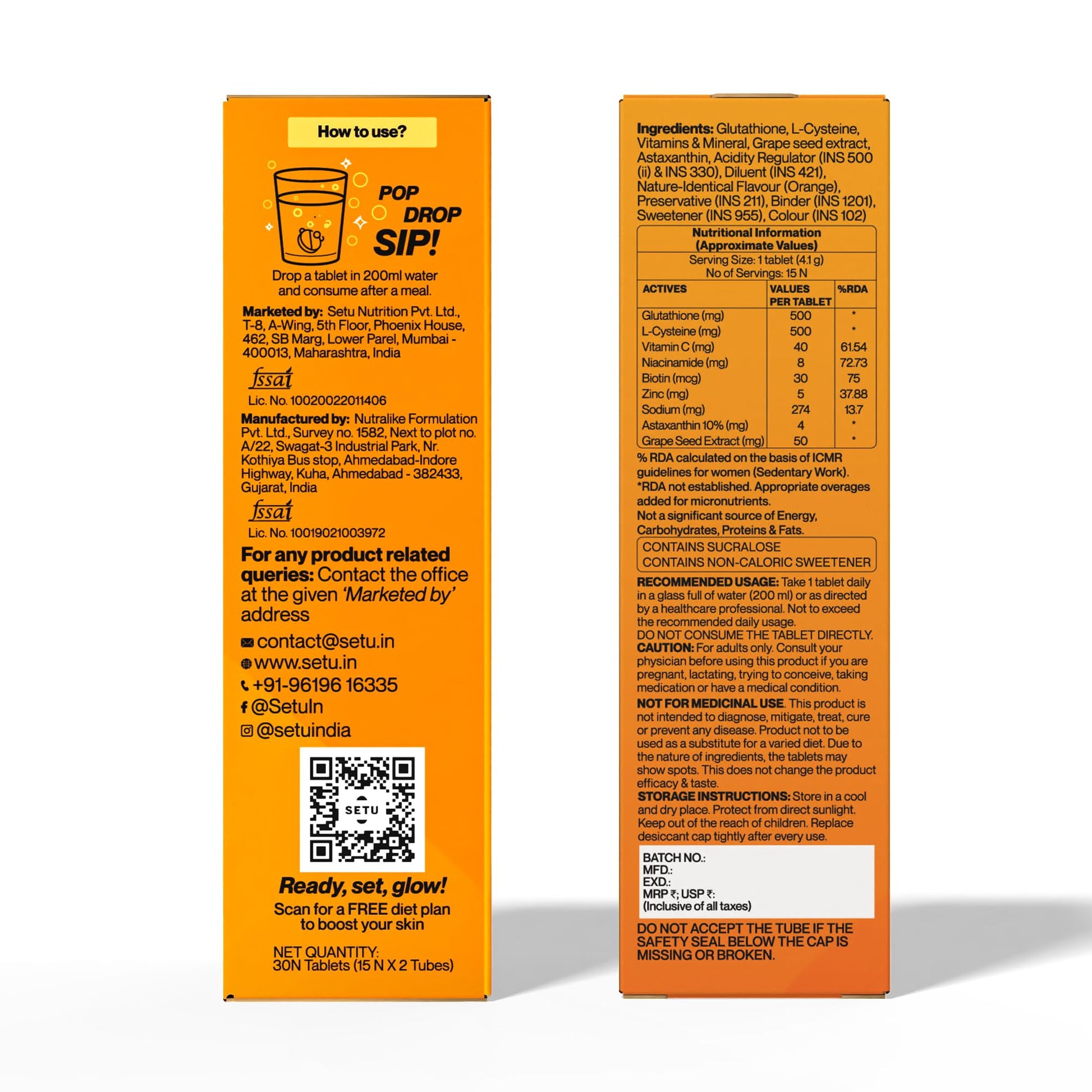 Setu Skin Renew Glutathione Tablets for Glowing Skin | 15 Effervescent- image 2