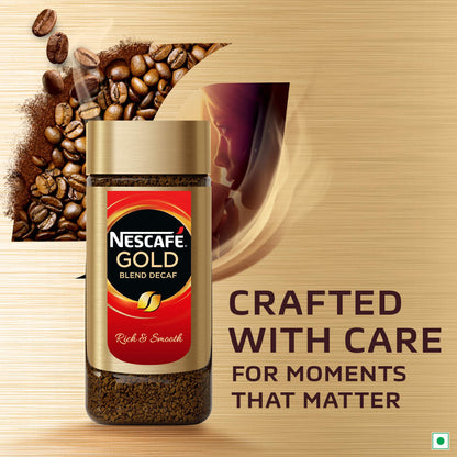 Nescafe Gold Instant Decaf Coffee Powder | Premium Imported Coffee | Freeze Dried | Rich & Smooth Taste | 100gm Jar