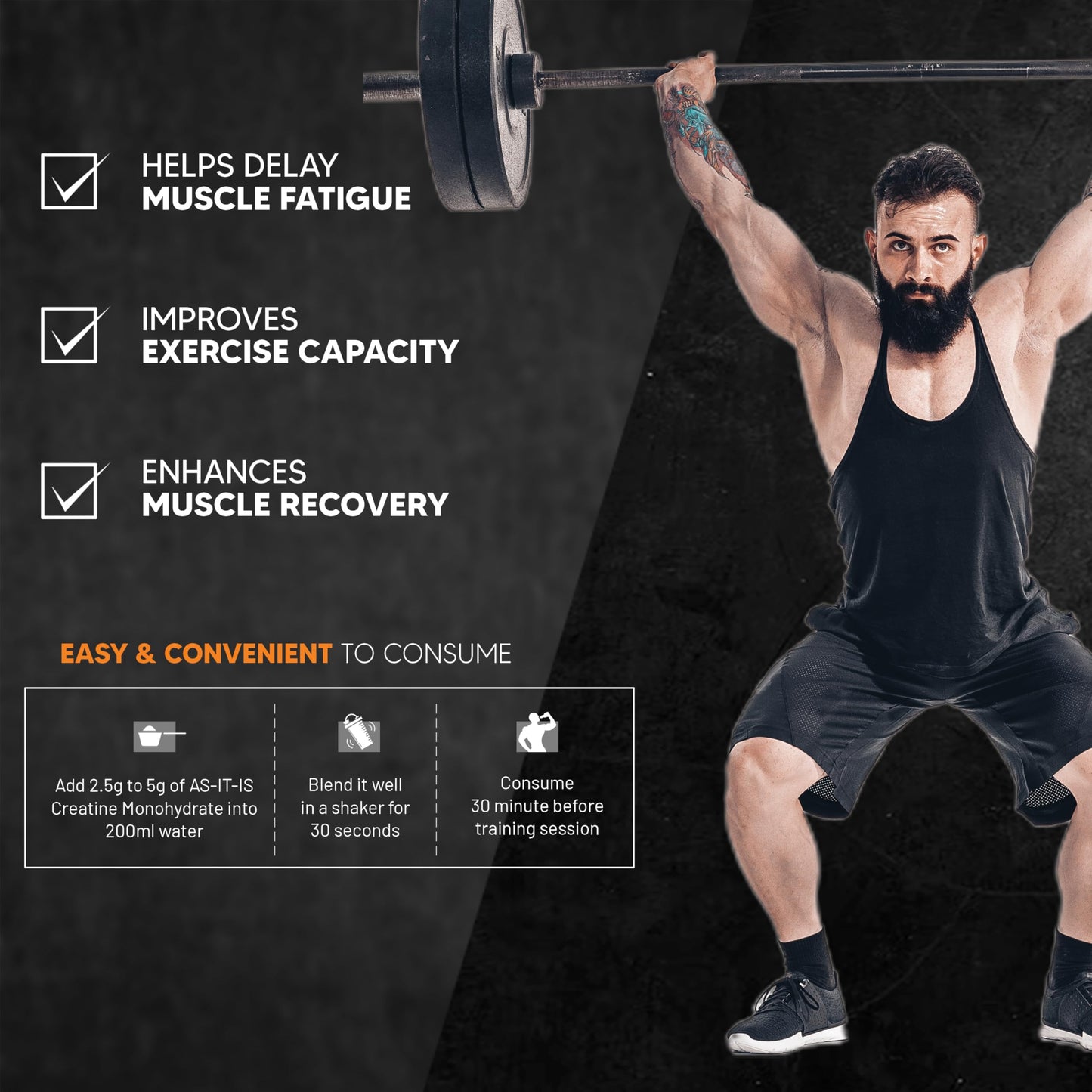 AS-IT-IS Nutrition Creatine Monohydrate 100gms | USA Labdoor Certified- image 2