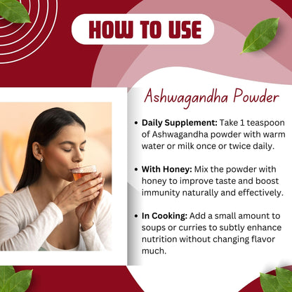 BIRJU MAHAVIR 400 Gr Ashwagandha Root Powder - Withania Somnifera, Natu- image 7