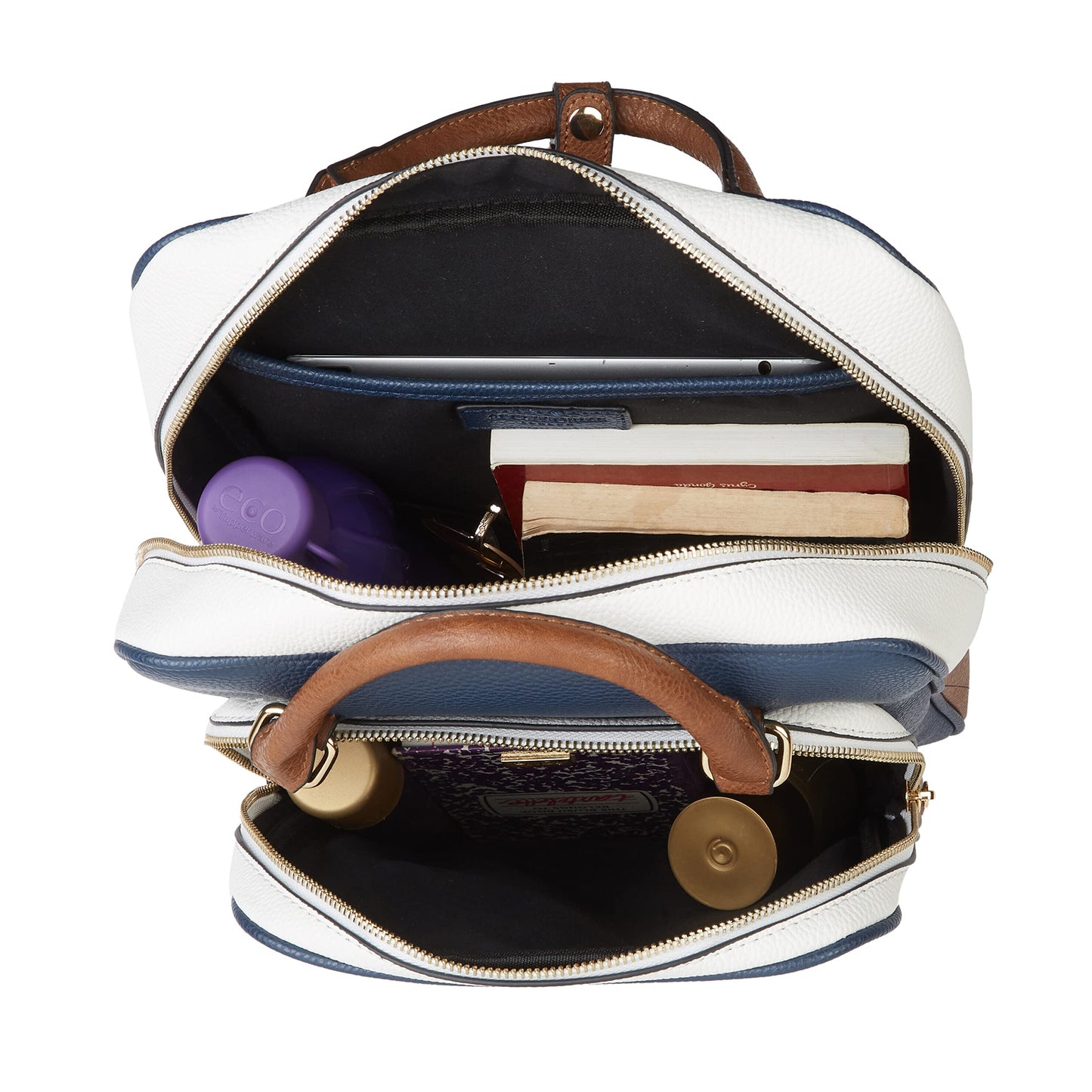 Accessorize London Women's Navy Harrie Vegan Backpack| backpack bags for women stylish |Work bag for woman |women latest Office/Travel bag