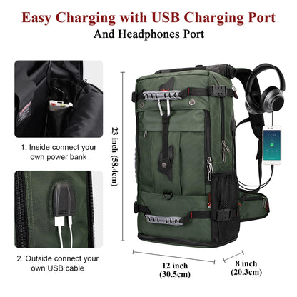 WITZMAN Travel Backpack for Men Convertible Carry On Luggage Backpack f- image 5