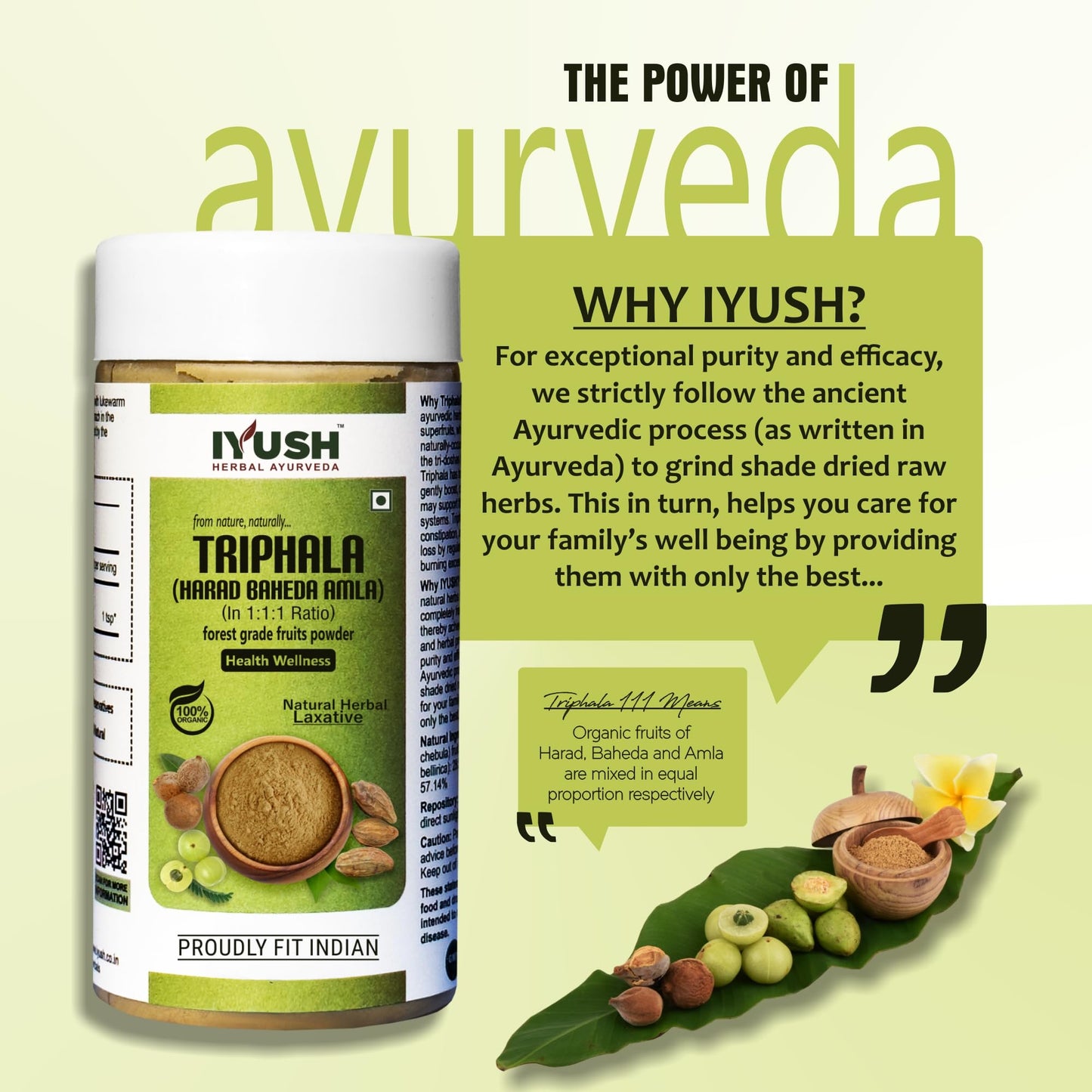 Iyush Herbal Ayurveda Triphala Powder – 100Gm | Triphala Churna Powder- image 3
