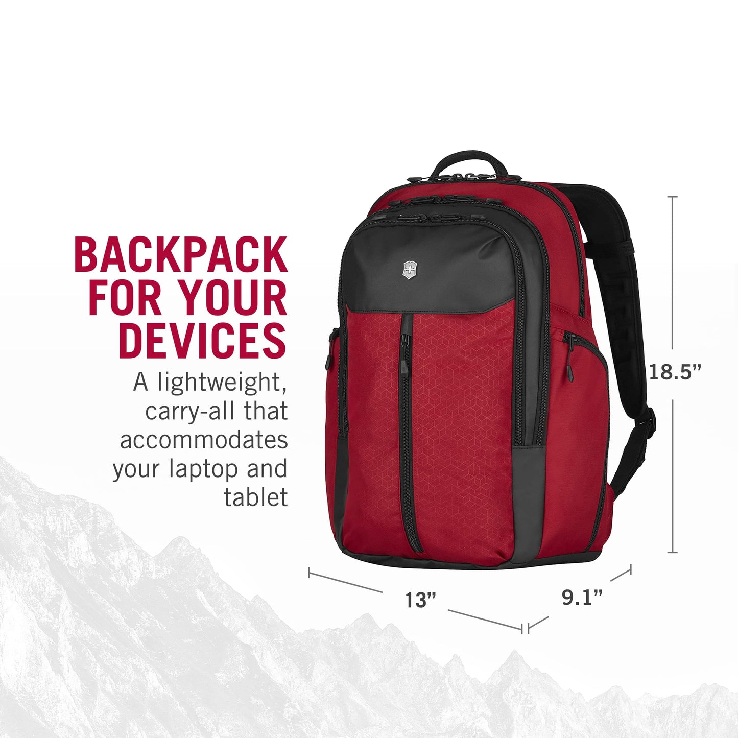 Victorinox Altmont Original, Vertical-Zip Laptop Backpack, Red (606732)