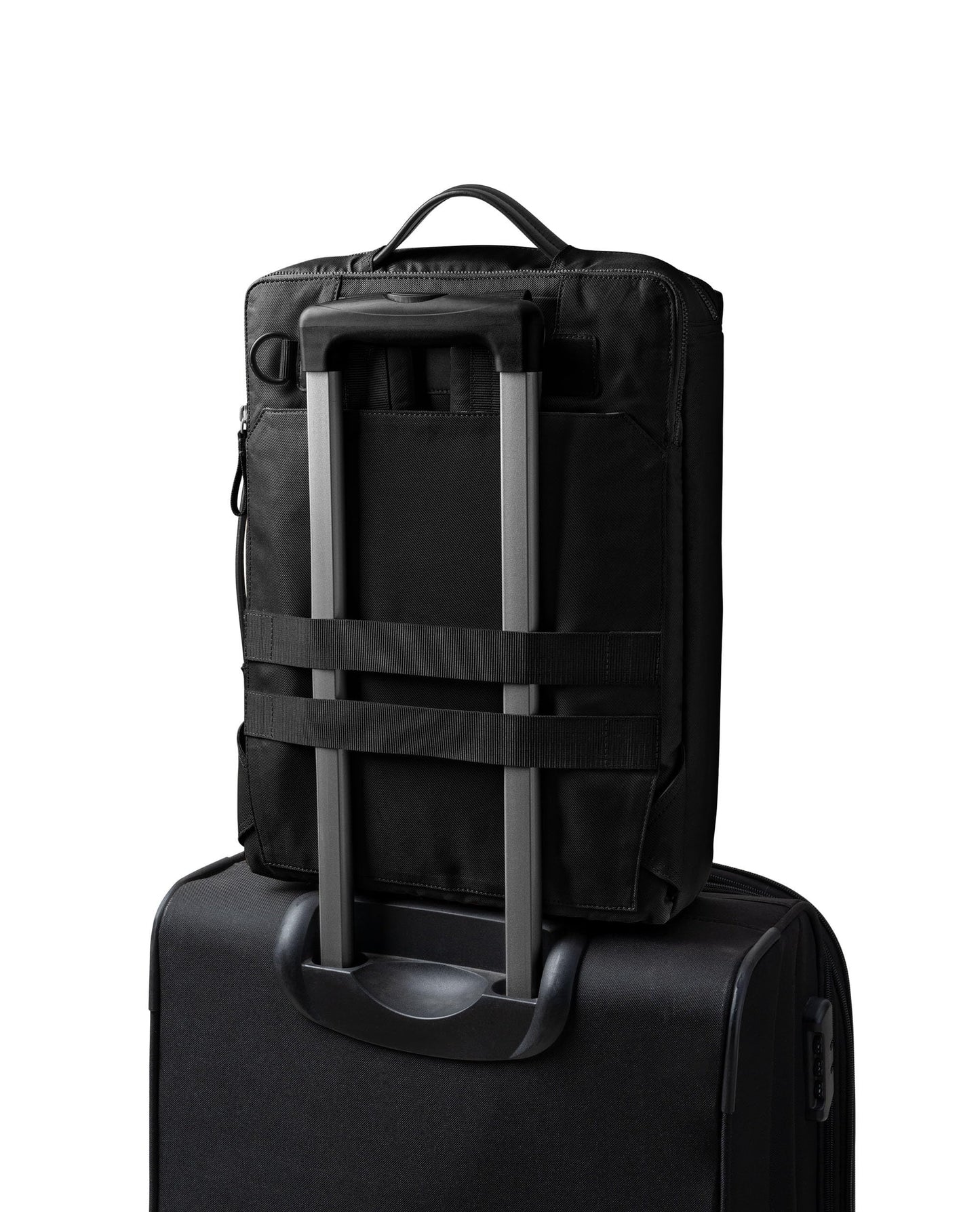 DailyObjects PET Space Black Meridian Convertible Briefpack (Backpack + Briefcase) (16L)| 100% Recycled | Fits Laptop Upto 16" | Lightweight Shoulder Backpack | Multiutility Bag with Trolley Sleeve