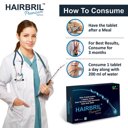 HAIRBRIL Healthy Hair Supplement 30 Tablets (Pack Of 3), 0.07 Kilograms