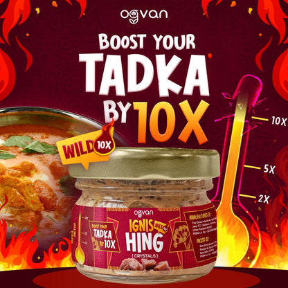 Ogvan Ignis 100% Pure Hing Granules Wild 10g| Strongest Pure Asafoetida| Lab tested Premium Hing from Hathras| Gluten-Free| No Atta| No Maida| Chemical-Free| Organic | Fresh Tazaki Nukra