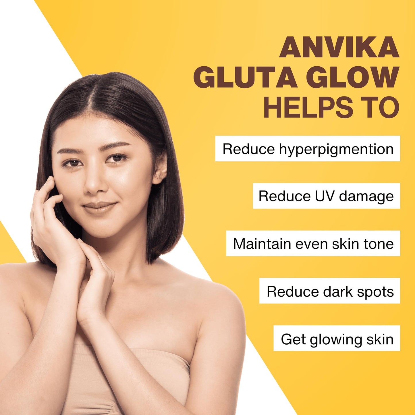 Anvika Gluta Glow with L-Glutathione & Vitamin C | Skin Brightening & Antioxidant Support | Lemon Flavor | Mouth dissolving Glutathione | 15 Sachet