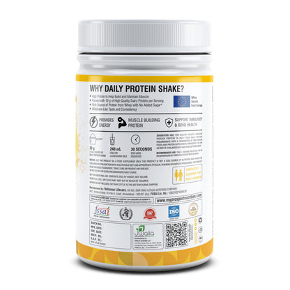 Mypro Sport Nutrition Daily Protein Shake 118 kcal Calories,25 Vitamin,Minerals & 7 Herbs,Provide Energy,Support Immunity & bone Health-For Men & Women Mango Milk Shake Flavor -400Gm-40 Servings