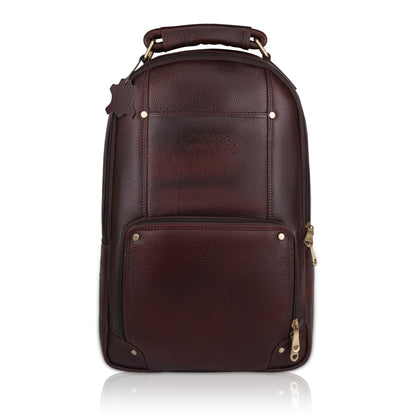 DORPER MONEY HILL Genuine Leather Backpack laptop Bag Stylish Durable Office Use Professional Bag for Men Women (ELITE BROWN, Leather)