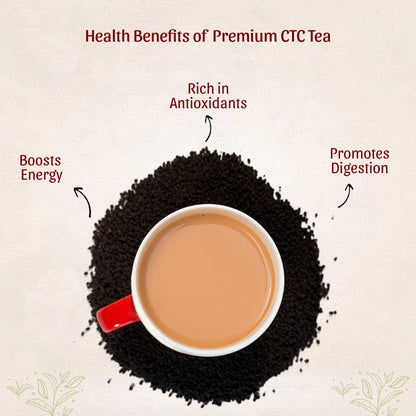 Golden Tips Applause Premium Assam CTC Tea, Strong & Aromatic Chai Patti, Natural Loose Tea Leaves, 500g