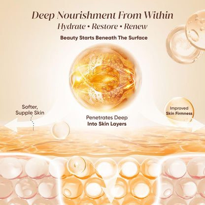 Vitaminnica Vita Beauty Collagen Type I & III Powder | With Hyaluronic Acid, Vitamin C, Biotin, Zinc, Vitamin E & Glutathione | Skin Glow, Anti-Ageing, Hair Growth & Joint Support | Premium Hydrolysed Collagen Supplement | 30 servings (Strawberry)