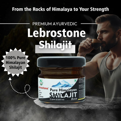 Lebrostone Pure Himalayan Shilajit Resin – | Natural Energy Booster | Enhances Strength, Stamina & Performance (10 g (pack of 1))