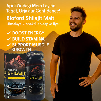 Bioford Shilajit Malt for Boost Body Power, Stamina, Endurance, Strength and Overall Wellbeing Naturally for Men & Women 400g (Pack of 1)