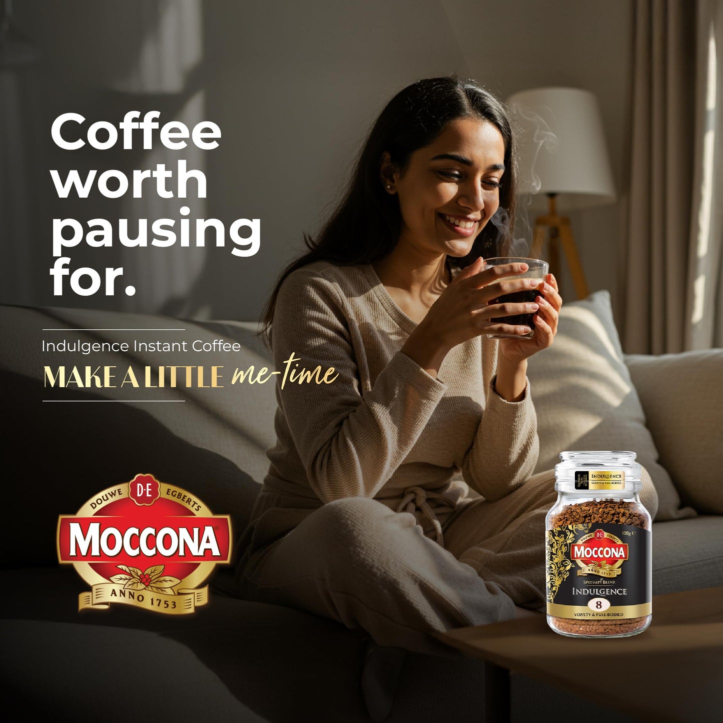 Moccona Indulgence Instant Coffee 100g | Imported Coffee | Premium Arabica & Robusta Blend | Freeze-Dried | Bold & Strong Flavor