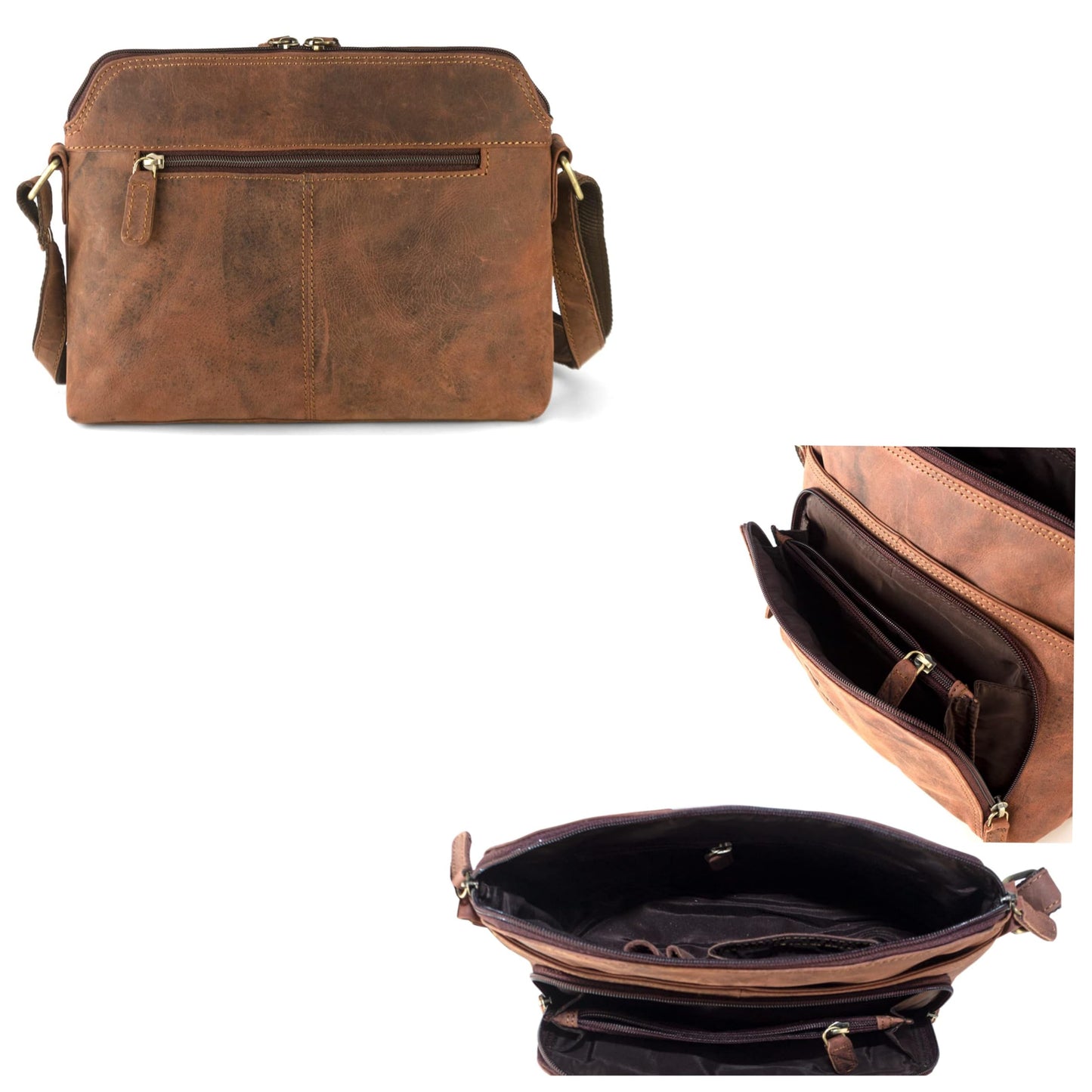 Goatter Hunter Leather Casual Sling Bag for Girls and Women (Coffee Brown)