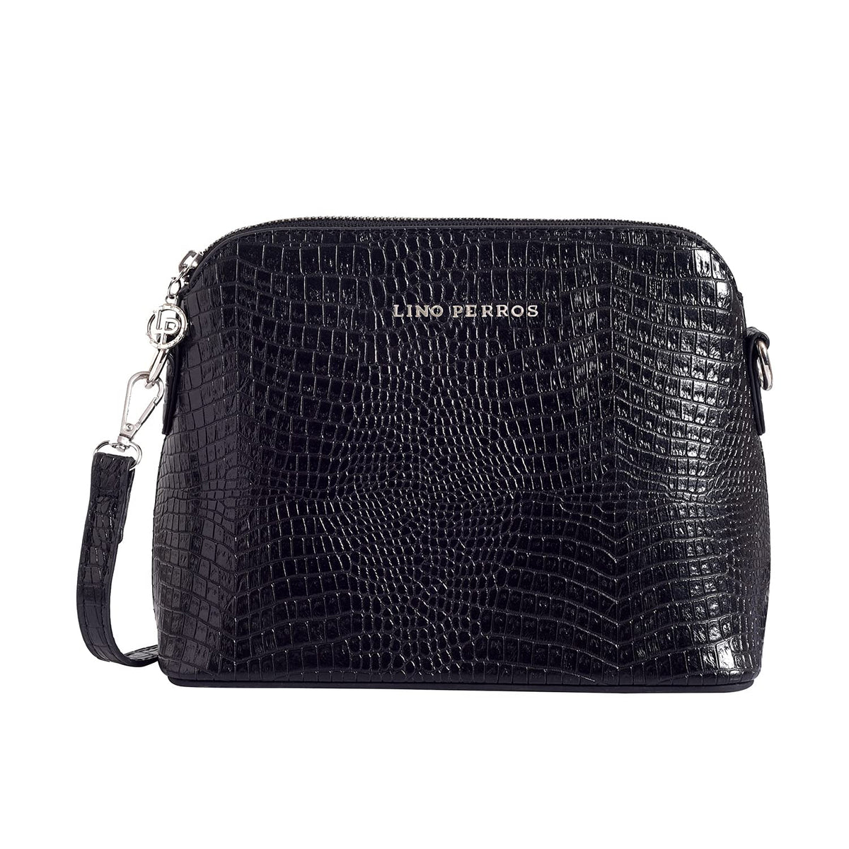 Lino Perros Women's Sling Bag (CROCOBLACK)