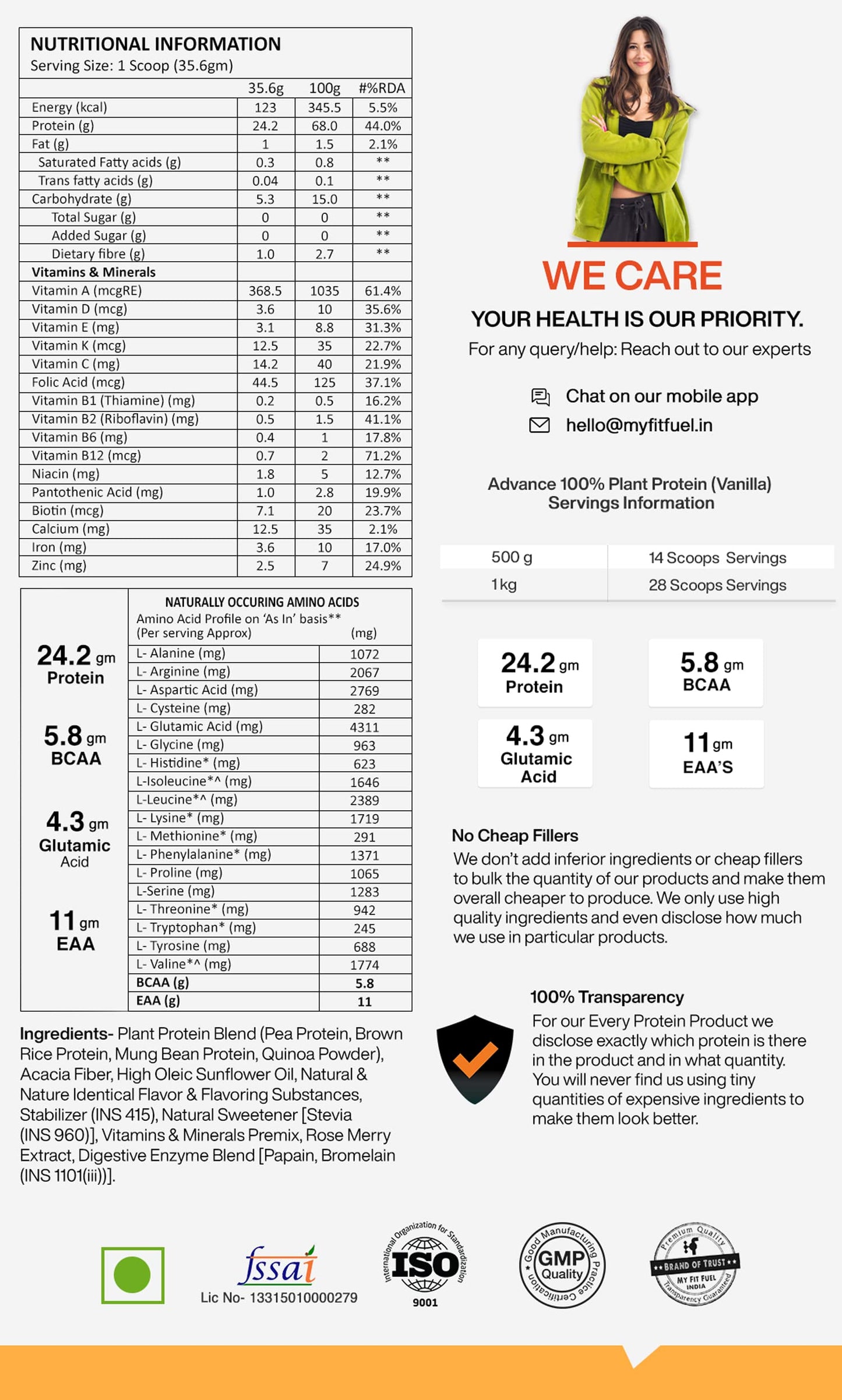 MyFitFuel Advance 100% Plant Protein (4 Plant Proteins, 16 Vitamins & M- image 5