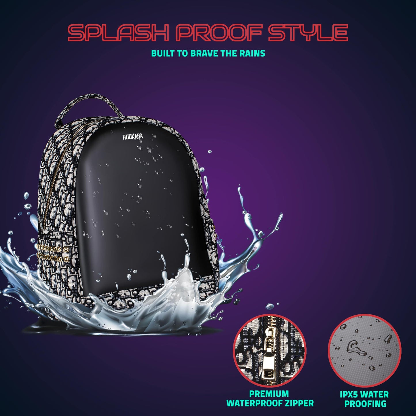 Hookaba Dazz Roll LED Backpack 14L (Grey) | Smart Pixel Display Bag | App Controlled, USB charge, Programmable Screen & Water Resistant | For School, College, Travel, Gym | Daypack for Women & Girls
