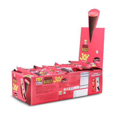 Pure Temptation Joy Strawberry Flavored Waffle Cone - Chocolates For Kids Gift Pack - 1 X 24 Pcs - Display Stand - Birthday Chocolate Gift Box For Girls & Boys - Family Chocolate Pack