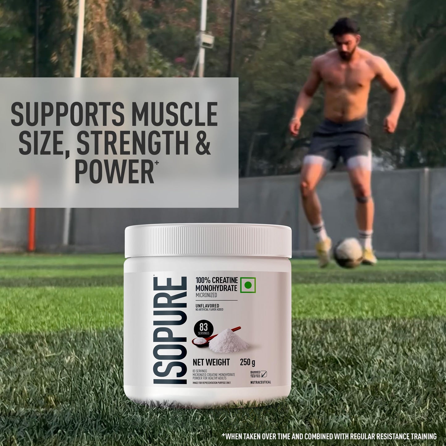 Isopure 100% Creatine Monohydrate Micronized, 250 G- 83 servings, Increase Lean Muscle Mass, Enhances Muscular Endurance,Powder