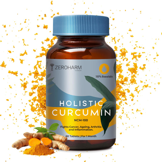 Holistic Curcumin ZEROHARM Supplement- 600mg (60 Veg Tablets) with 95% Curcumino