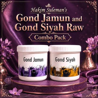 Hakim Suleman's Gond Jamun and Gond Siyah Raw Combo Pack | Herbal Daily Wellness Essentials | Convenient Lifestyle Duo