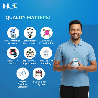 INLIFE Zinc Picolinate with Copper Gluconate Complex, Immunity Skin & Digestion Support Supplement, Overall Wellness, Men Women, 120 Veg Capsules (Pack of 1)