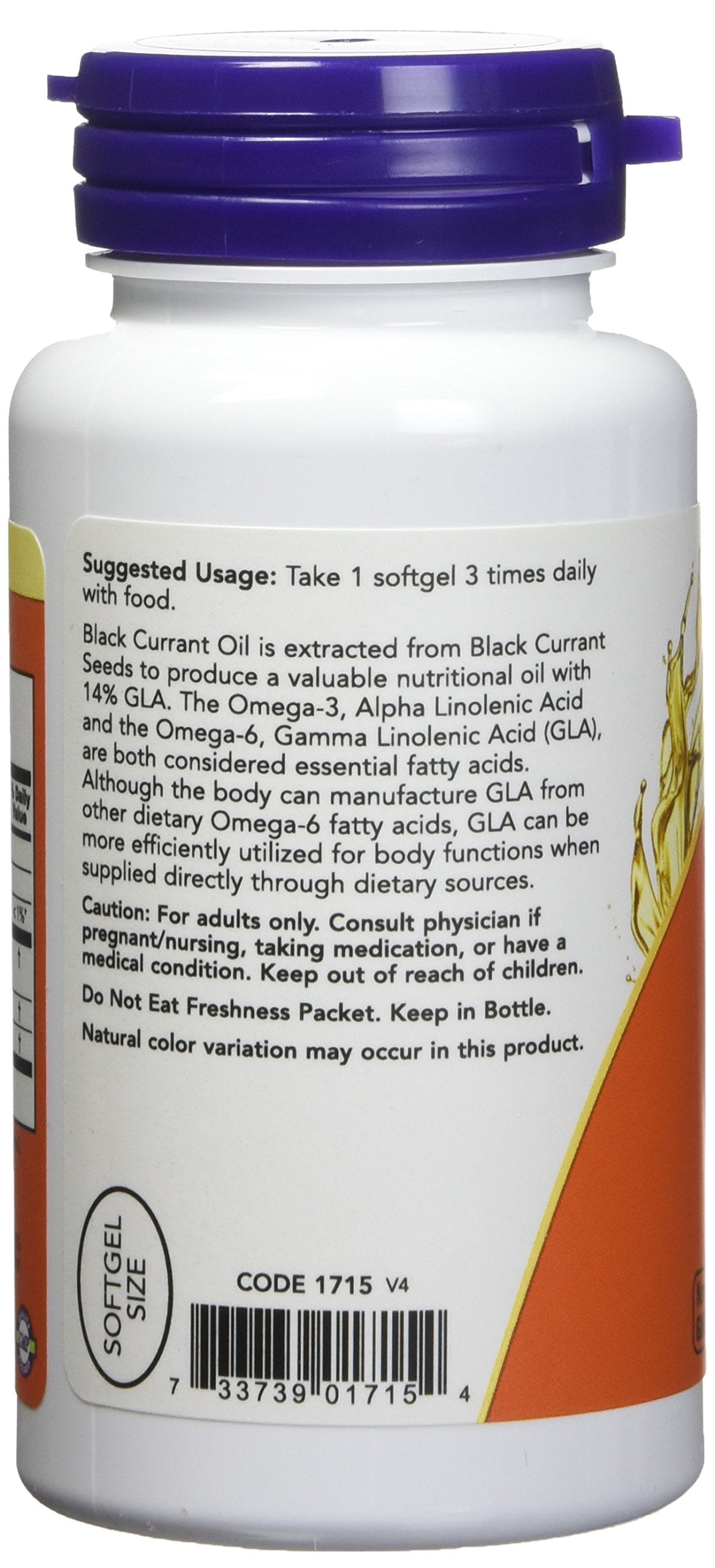 Now Foods Black Currant Oil 500mg (70mg GLA), 100 softgels (Pack of 2)- image 7