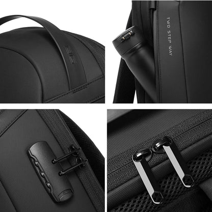 Red Lemon Bange Swiss Alpine sami Water-Resistant Anti-Theft Unisex Travel Laptop Backpack For Men's And Women's With Usb Charging And Password Number Lock (Black) (Medium Size), 20 Litre